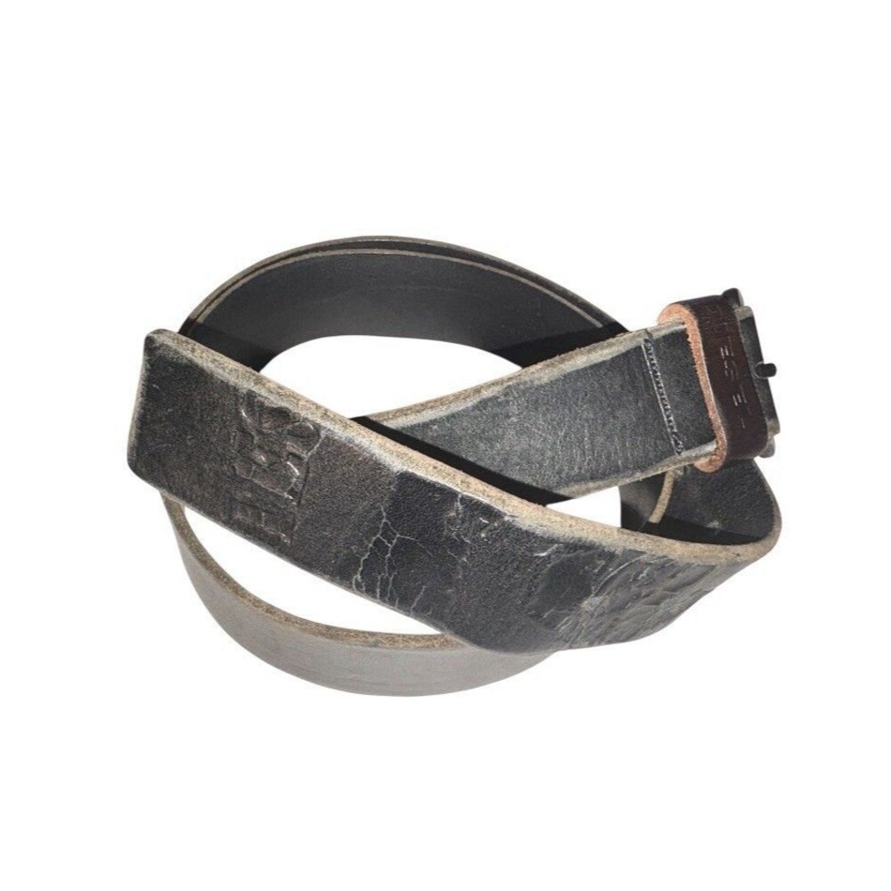 VTG Diesel Belt W/Buckle Black Leather Size 40 Waist 100cm